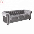 Wholesale Modern Home Furniture Velvet Cover Couches Cheap Sofa Chesterfield